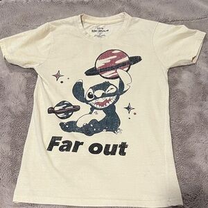 Disney Cream and Black Stitch Graphic Tee